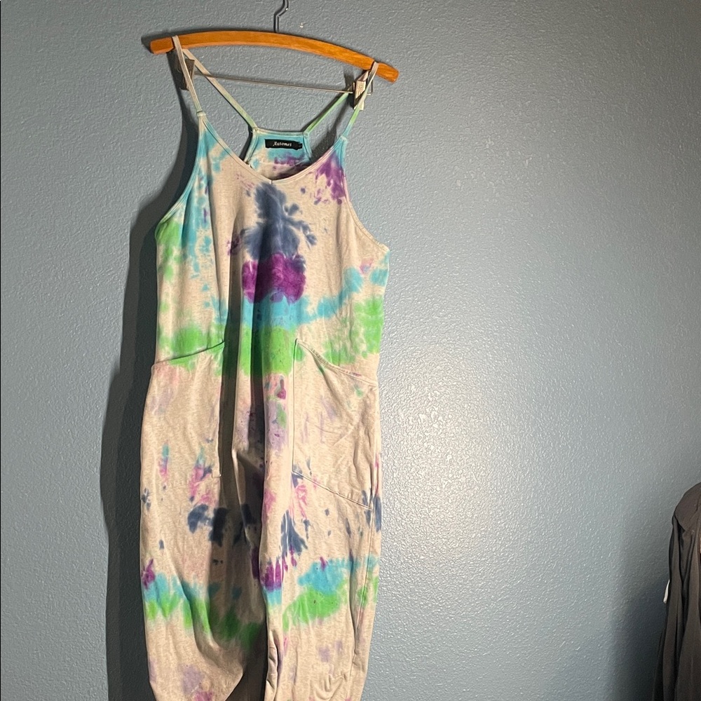 Tie-Dye Tank Jumpsuit - Multicolor Automet